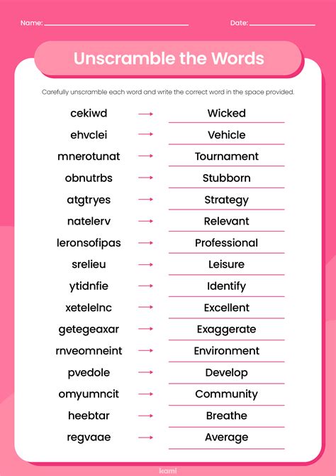 usable unscramble|unscrambled word list.